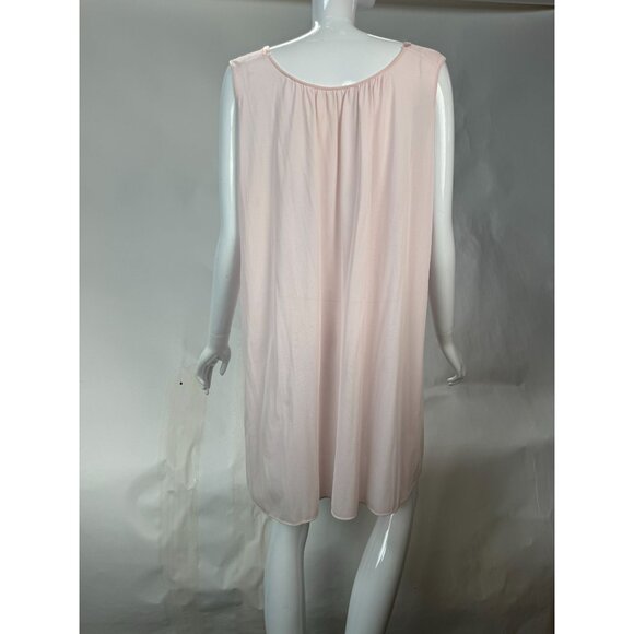 Vintage Sears 100% Nylon Pink Sleeveless Nightgown With Floral Embroidery Size M - Picture 8 of 16